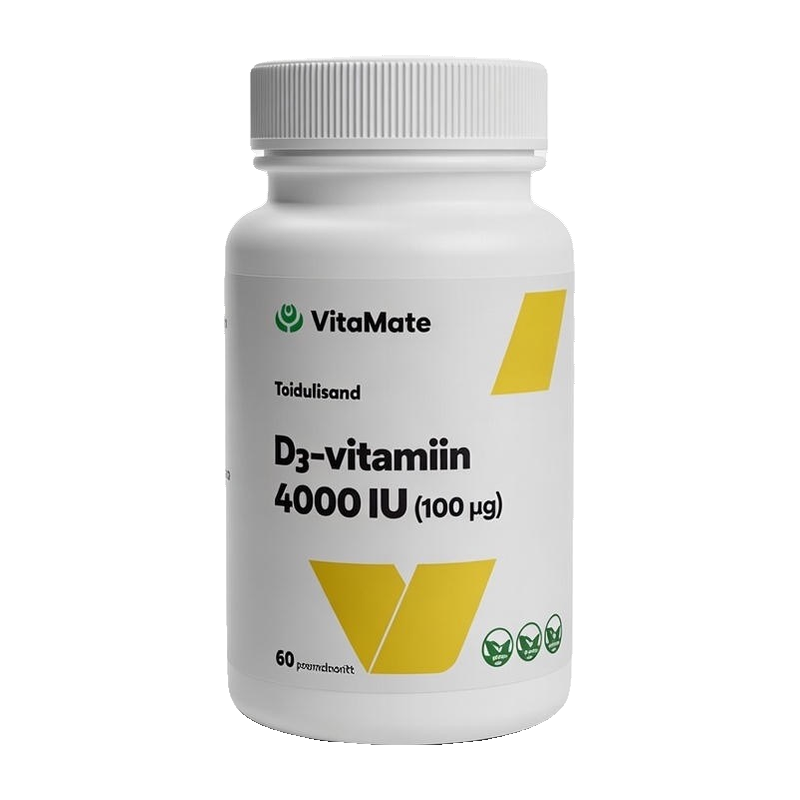 D3-vitamiin 4000 IU (100 µg). Toidulisand